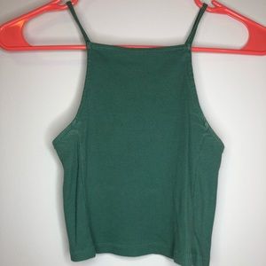 Green Racer back Crop top from forever 21